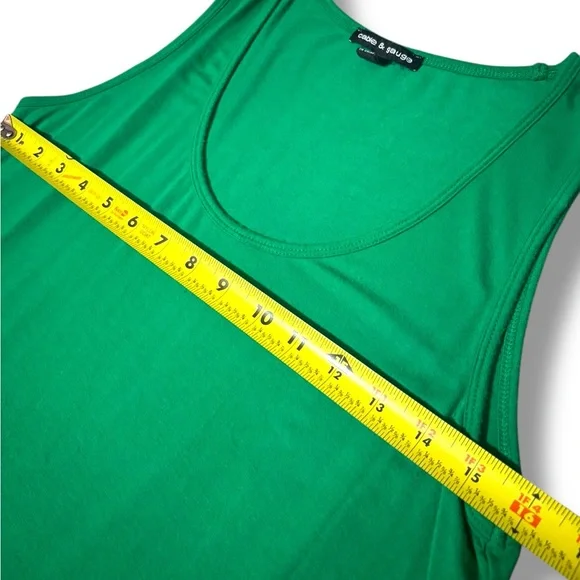 Cable & Gauge NWOT Forest Green Cotton High Low Scoop Neck Relaxed Tank Top - Picture 10 of 15